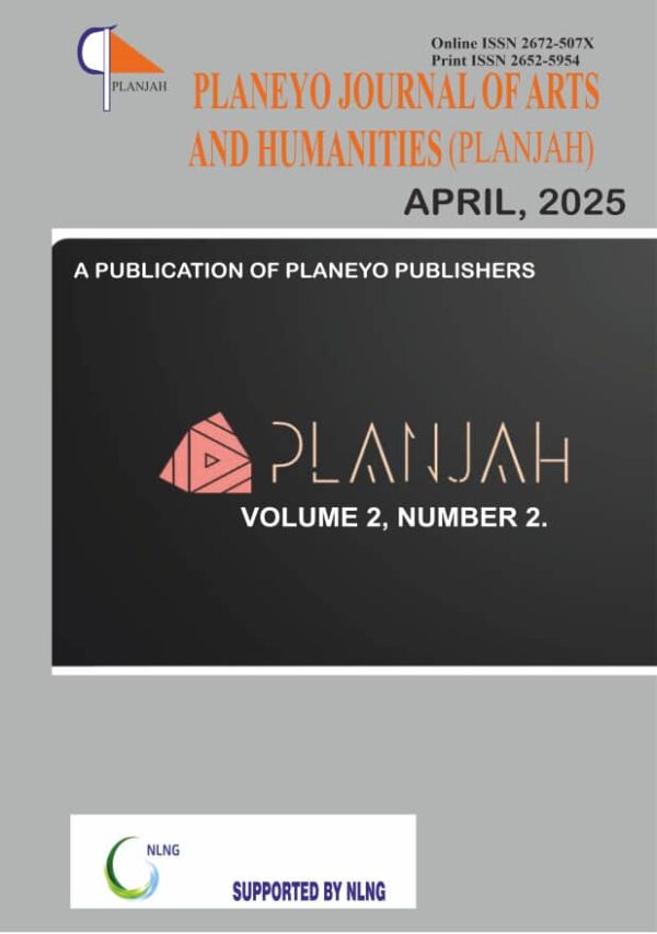 Planeyo Journal of Arts and Humanities (PLANJAH) Volume 2 Number 2